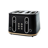 George Home Black and Wood Scandi 4 Slice Toaster, UK version