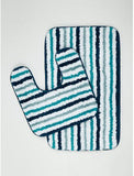 George Home Turquoise microfibre bath mat and pedestal set, UK version