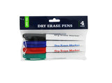 ASDA Board Pens Dry Erase Markers Assorted Colors 4 Pack