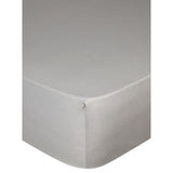 George Home Grey Percale Cotton Fitted Sheet Double