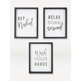 George Home black bathroom slogan framed print 3-pack, UK version