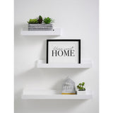 George Home White Floating Picture Shelf Set of 3 Wall Shelves
