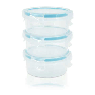 George Home round clip lid food storage containers pack of 3, UK version