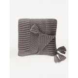 George Home grey knitted tassel throw 130cm x 170cm, UK version