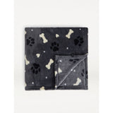 George Home Charcoal Paw Print Super Soft Dog Throw 120cm x 150cm