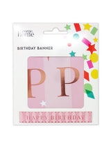 George Home Rose Gold Happy Birthday Party Decoration Banner 2.6m