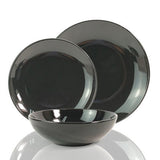 George Home Black Solid Glaze Dinner Set
