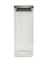George Home Square Glass Food Storage Canister with Chrome Lid 1900ml