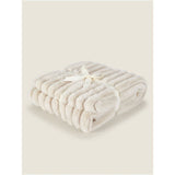 George Home natural ribbed faux fur throw 120x150cm, UK version
