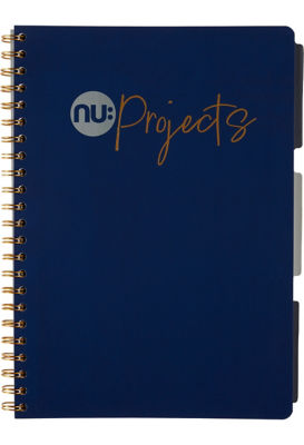 Nuco Navy Project Book Lined A4 Notebook