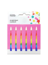 George Home Rainbow Twist Birthday Candles 12pk