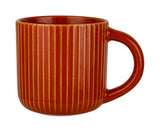 Orange Ribbed Stoneware Mug