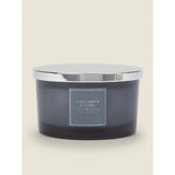 George Home Classic Dark Suede and Amber Triple Wick Candle 450g