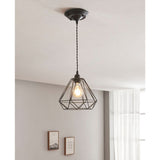 George Home black wire triangle pendant light shade, UK version
