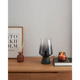 George Home grey ombre glass table lamp 14x14x25cm, UK version