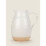 George Home White Ceramic Ribbed Water Jug