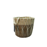 George Home natural woven fringed storage basket, UK version