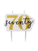 George Home 70 number candle measuring 70mm x 50mm x 7mm, UK version