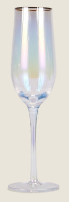 George Home iridescent ribbed champagne flute glass 260ml, UK version