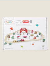 George Home Wooden Train Playset with Vehicles and Figures 32 x 23 x 9.5 cm