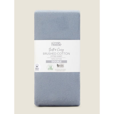 George Home blue brushed cotton fitted sheet single, UK version