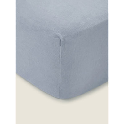 George Home blue brushed cotton fitted sheet king, UK version