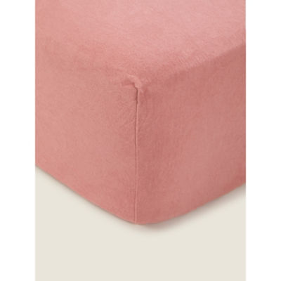 George Home fitted sheet pink brushed cotton single, UK version