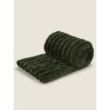 George Home Green Ribbed Faux Fur Throw 150 x 120 cm