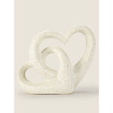 George Home white textured heart ornament 18.3x7.8x15.2cm, UK version