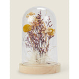 George Home Yellow Dry Flower Bell Jar With LED Light Decorative Jar