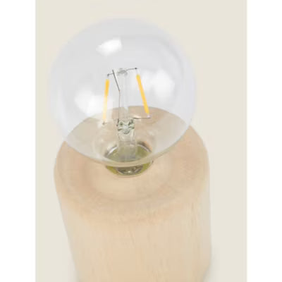 George Home natural pale wood base table lamp, UK version