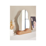 George Home Pebble Fluid Mirror On Wood Base Decorative Mirror 19 x 4.5 x 25 cm