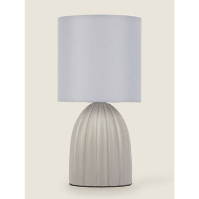 George Home Grey Mini Scallop Ceramic Table Lamp 12x12x23.5cm
