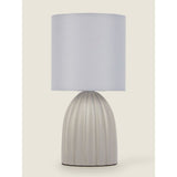 George Home Grey Mini Scallop Ceramic Table Lamp 12x12x23.5cm