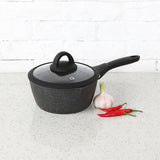 George Home black marble effect soft grip saucepan 18cm, UK version