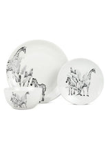 George Home White & Black Jungle Porcelain Dinner Set 12 Piece