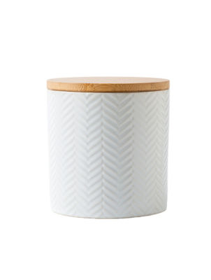 George Home white knitted ceramic canister 615ml, UK version