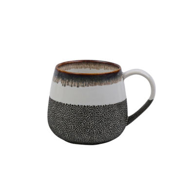 George Home Black Reactive Glaze Bubble Mug Coffee Cup Bone China