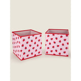 George Home Pink Strawberry Storage Cube Set of 2