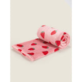 George Home Red Strawberry Fleece Blanket 150 x 120 cm