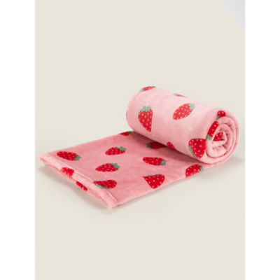 George Home red strawberry fleece blanket 150 x 120 cm, UK version