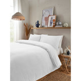 George Home White Relaxed Washed Cotton Duvet Set Double