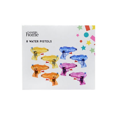 George Home water pistols 8 pack mixed colours, UK version
