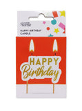 George Home Happy Birthday Text Candle 70x45x7mm, UK version