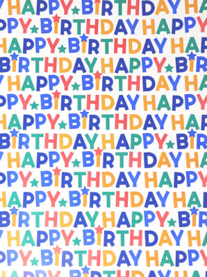 George happy birthday text wrapping paper roll 3m, UK version