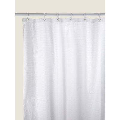 George Home white textured seersucker shower curtain 180 x 180 cm, UK version