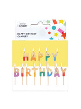 George Happy Birthday Letter Candles Multicoloured Metallic Gold Finish 13pk