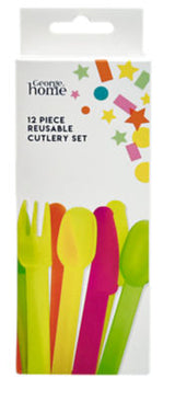 George Home Reusable Neon Cutlery Set