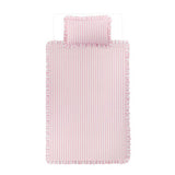 George Home toddler duvet set with pink and white stripe reversible frill, 200 x 135cm, UK version
