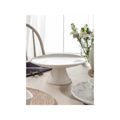 George Home white beaded cake stand 28x28x10cm, UK version
